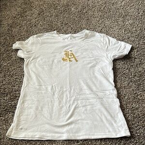 White and Gold Women's Nike Top
